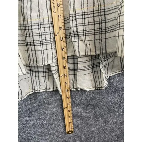 Anthropologie Darlene Plaid Peasant Blouse Women’s Size M Lightweight Wool Blend - Picture 3 of 10